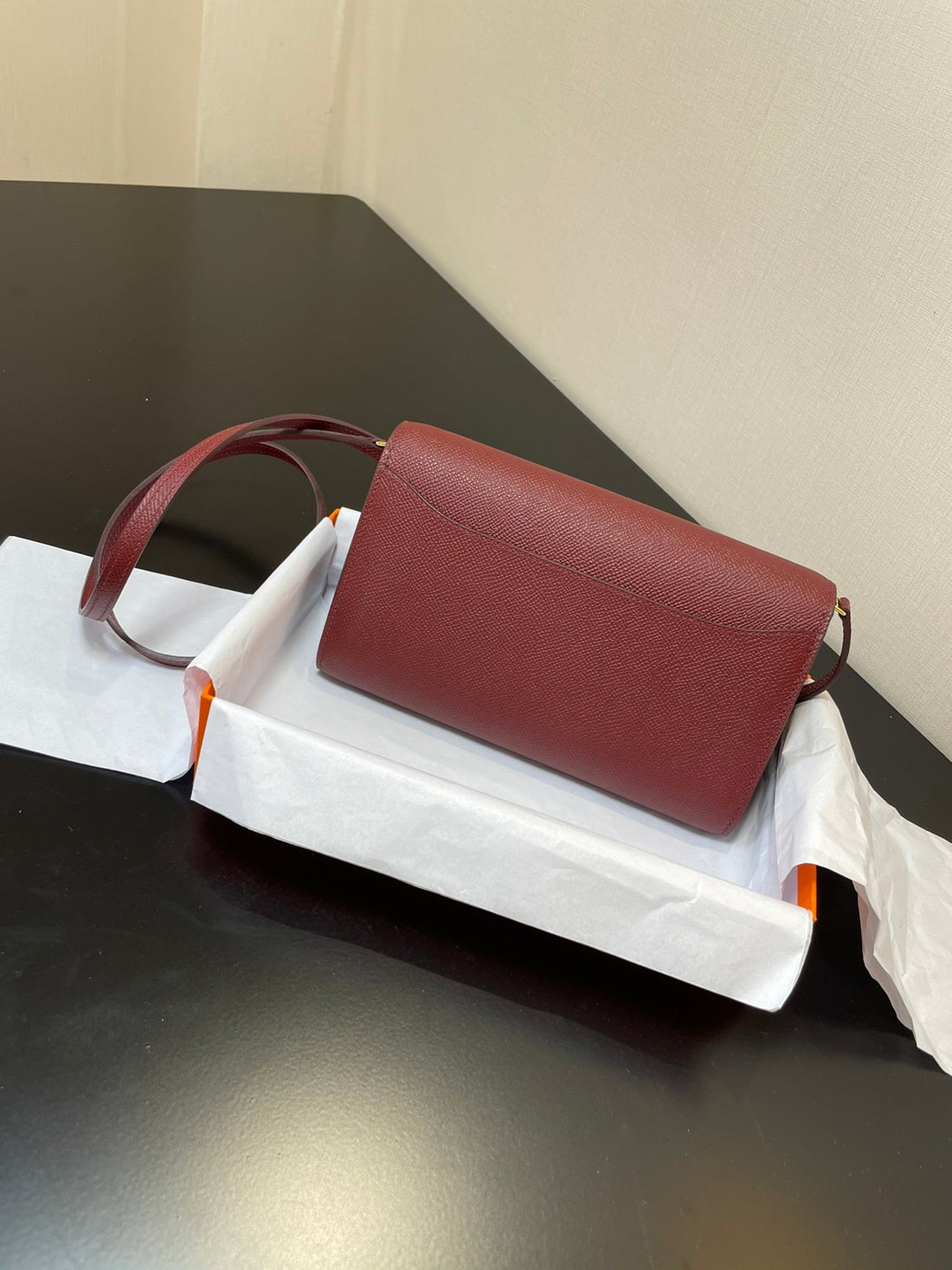 Constance To Go 20.5 Burgundy Epsom Gold Hardware