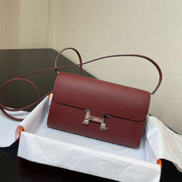Constance To Go 20.5 Burgundy Epsom Silver Hardware
