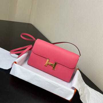 Constance To Go 20.5 Dark Pink Epsom Gold Hardware