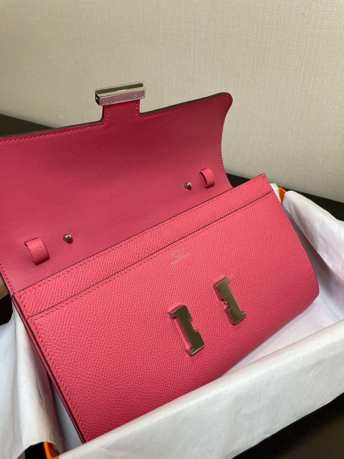 Constance To Go 20.5 Dark Pink Epsom Silver Hardware