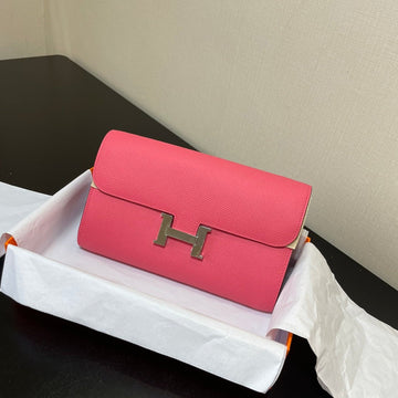 Constance To Go 20.5 Dark Pink Epsom Silver Hardware