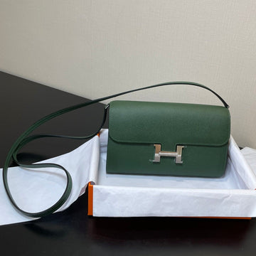 Constance To Go 20.5 Dark Green Epsom Silver Hardware