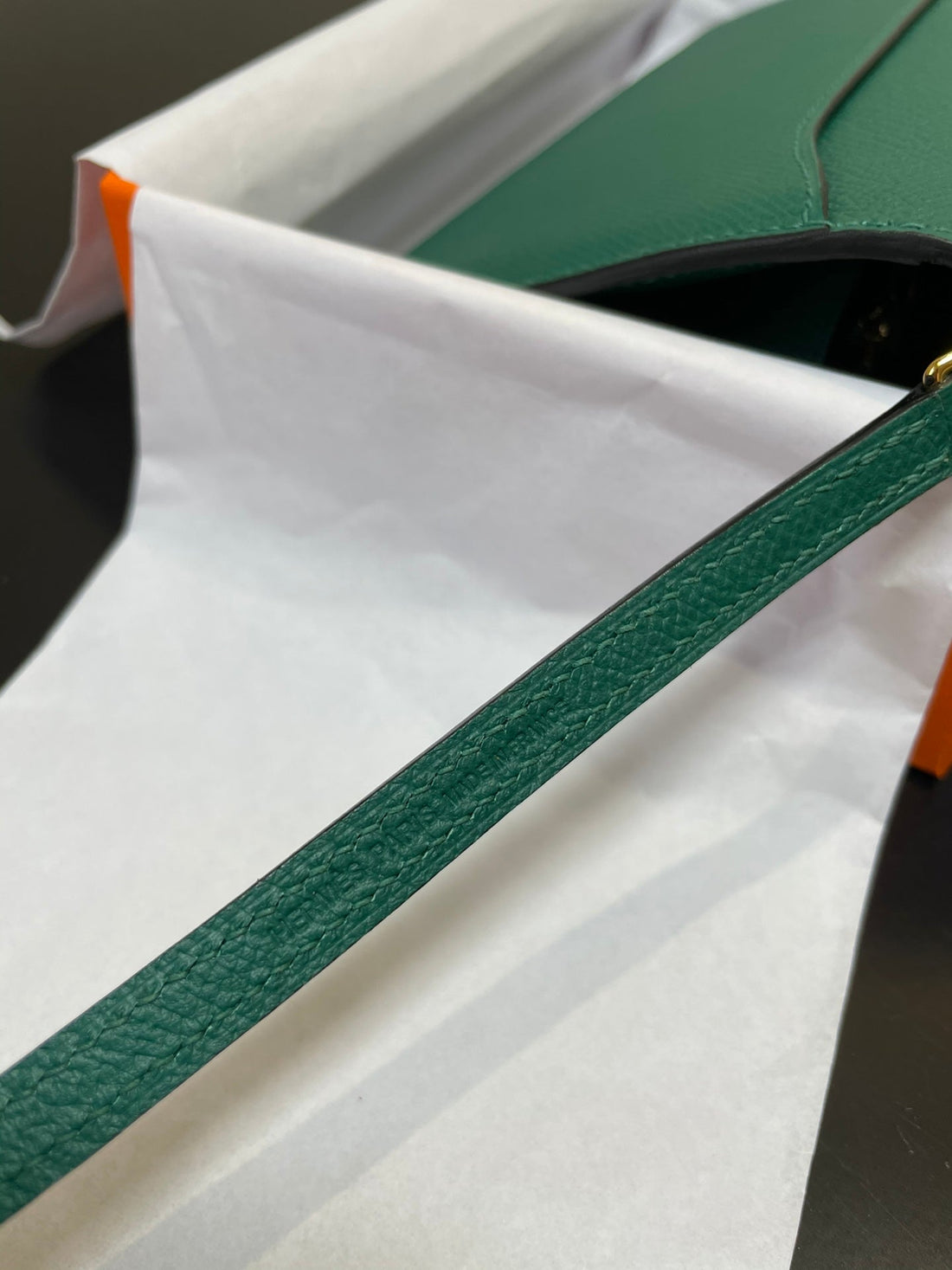 Constance To Go 20.5 Blue Green Epsom Gold Hardware