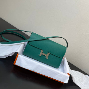 Constance To Go 20.5 Blue Green Epsom Silver Hardware