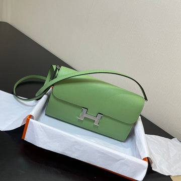 Constance To Go 20.5 Green Epsom Silver Hardware