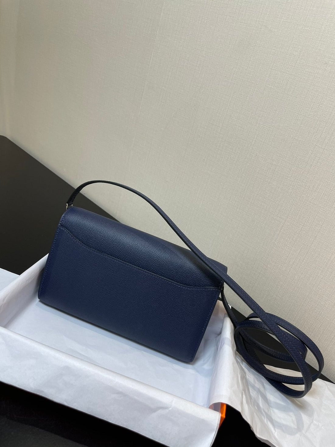 Constance To Go 20.5 Dark Blue Epsom Silver Hardware