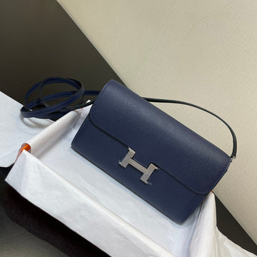 Constance To Go 20.5 Dark Blue Epsom Silver Hardware