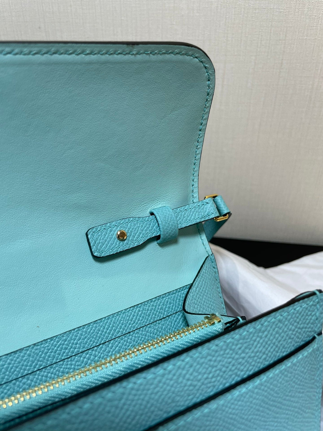 Constance To Go 20.5 Tiffany Blue Epsom Gold Hardware