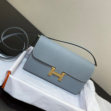 Constance To Go 20.5 Cerulean Blue Epsom Gold Hardware