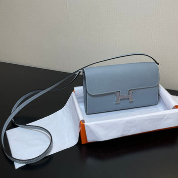 Constance To Go 20.5 Cerulean Blue Epsom Silver Hardware