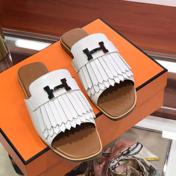 Royal Sandal Caramel Mix White Lambskin