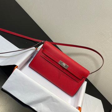 Kelly Woc 20.5 Red Epsom Silver Hardware