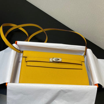 Kelly To Go Wallet 20.5 Yellow Epsom Silver Hardware