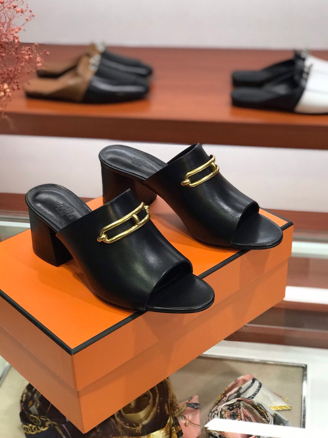 Camilla Mule 65 Black Calfskin