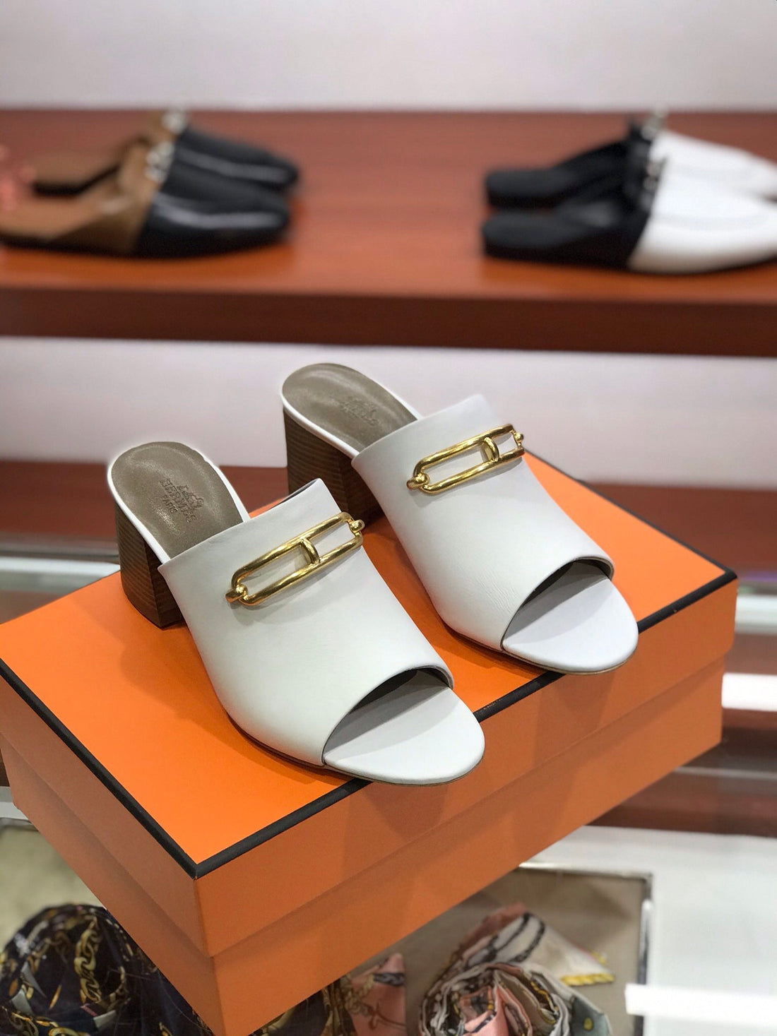 Camilla Mule 65 White Calfskin