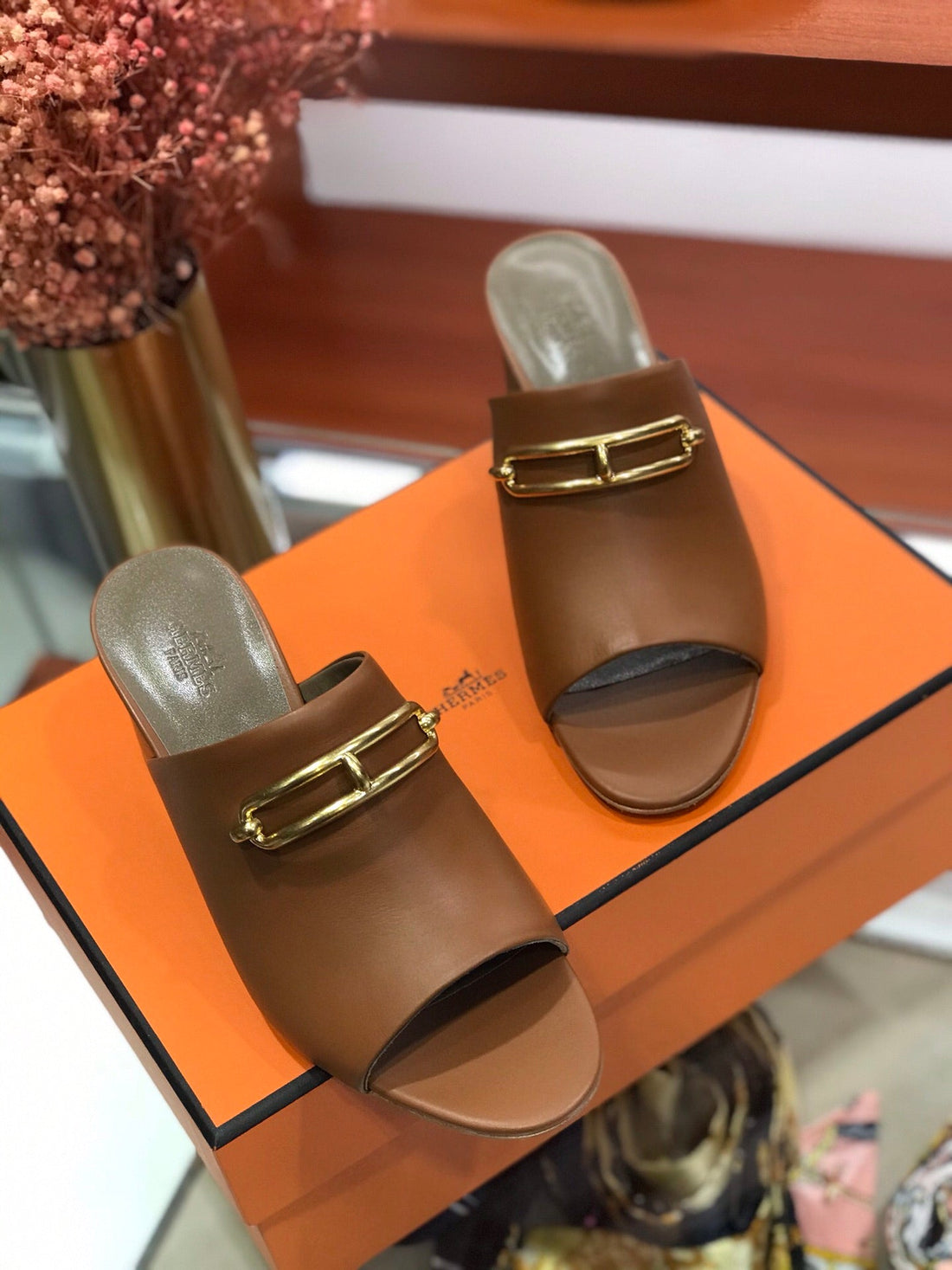 Camilla Mule 65 Caramel Calfskin