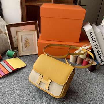 Constance 18 Yellow Epsom Gold Hardware