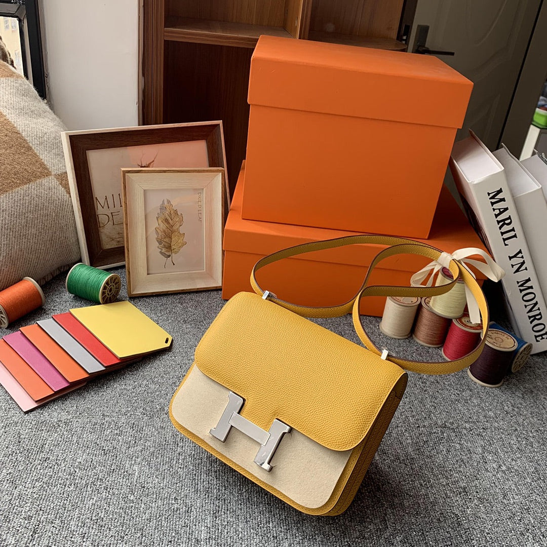 Constance 18 Yellow Epsom Gold Hardware