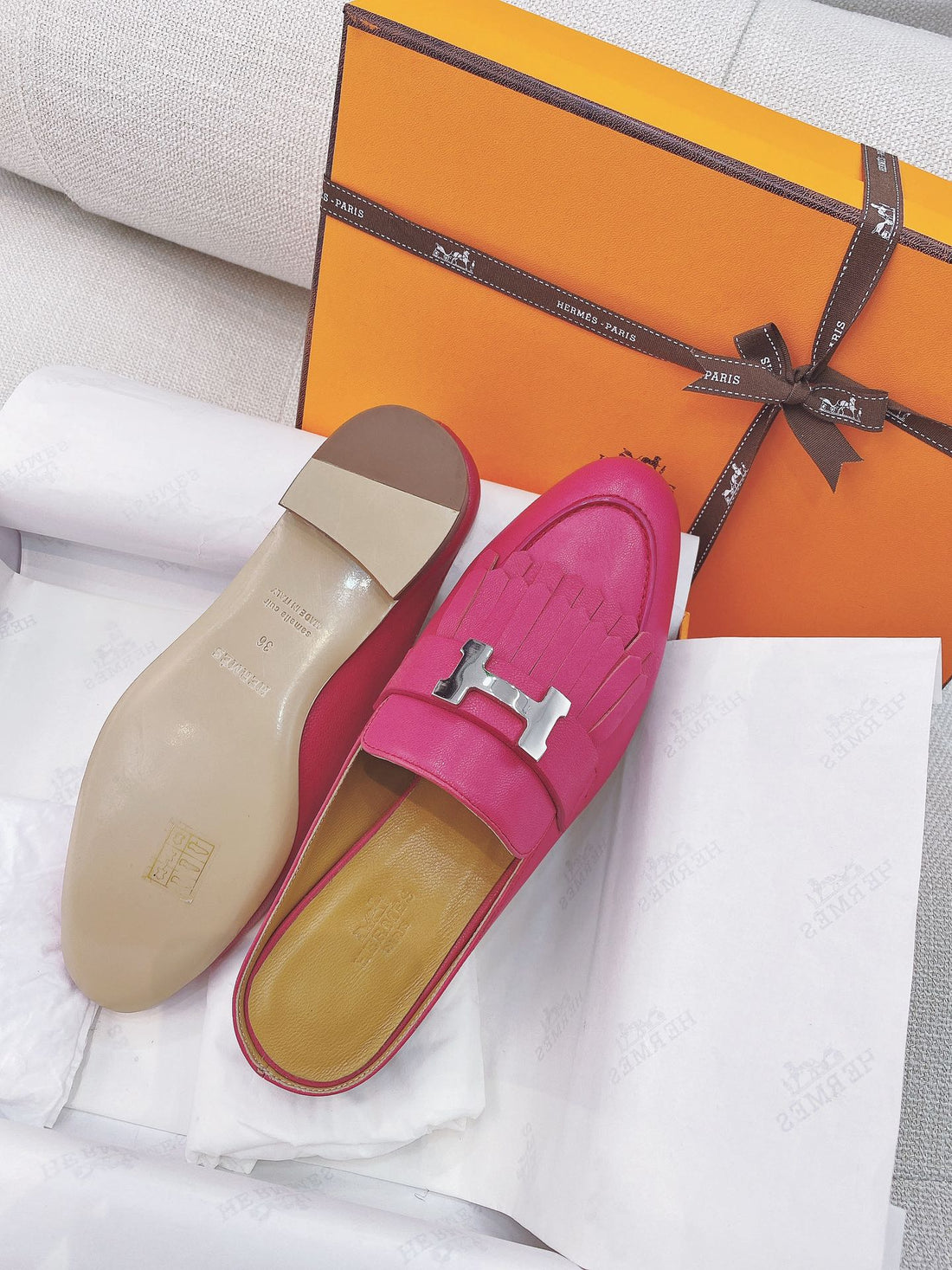 Hm Rivoli Mule Pink Goat Leather 348016