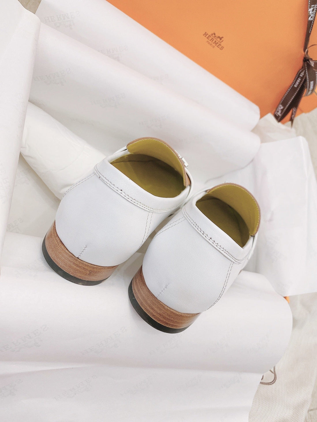 Hm Paris Loafer White Brown Goat Leather 348032