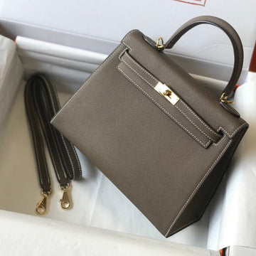 HM Kelly 32CM Etain Epsom Leather Gold Hardware