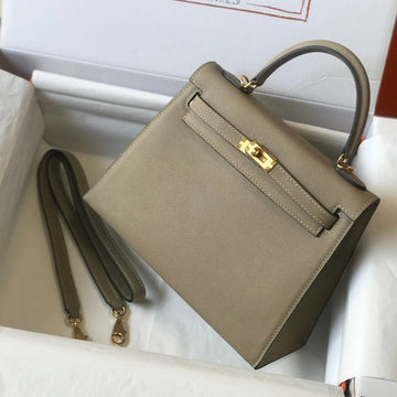 HM Kelly 32CM Desert Taupe Epsom Leather Gold Hardware