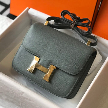 Constance 24 Bleu Orange Epsom Leather Gold Hardware