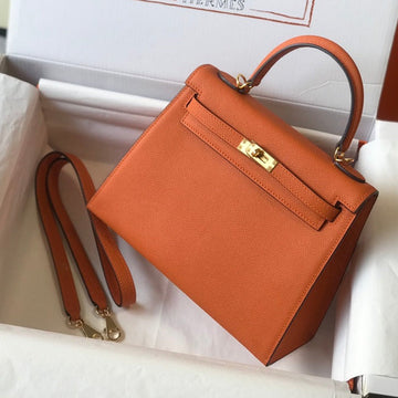 HM Kelly 32CM Orange Epsom Leather Gold Hardware
