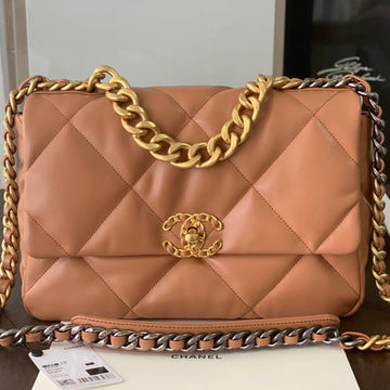 19 Flap Bag 30 Brown Goatskin