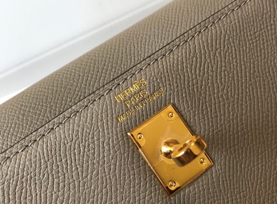 HM Kelly 32CM Dark Grey Epsom Leather Gold Hardware