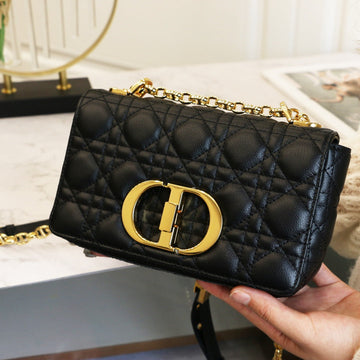 Caro Mini Bag 20 In Black Calfskin