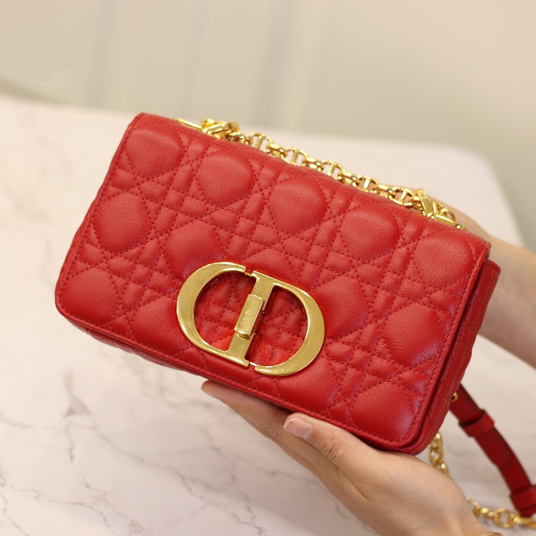 Caro Mini Bag 20 In Candy Red Calfskin