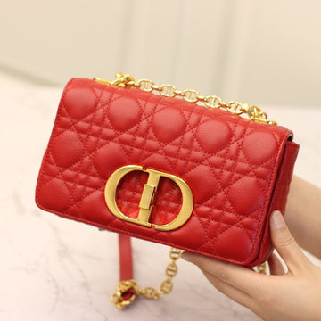 Caro Mini Bag 20 In Candy Red Calfskin