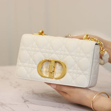 Caro Mini Bag 20 In White Calfskin
