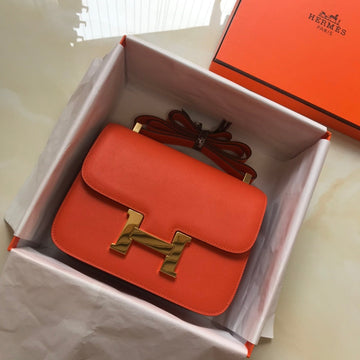 Constance 24 Orange Red Epsom Leather Gold Hardware