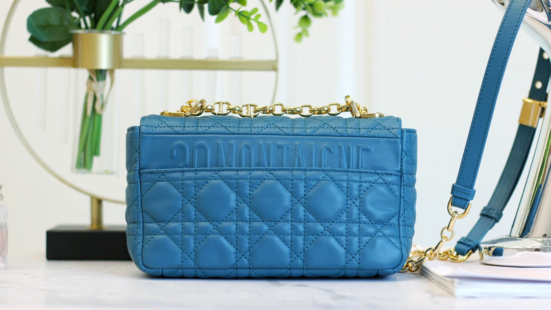 Caro Mini Bag 20 In Cobalt Blue Calfskin