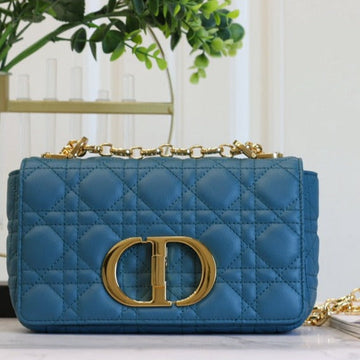 Caro Mini Bag 20 In Cobalt Blue Calfskin