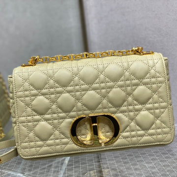 Medium Caro 25.5 Light Yellow Calfskin