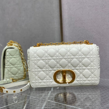 Medium Caro 25.5 White Calfskin