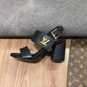 LV Horizon Ankle Strap Sandals 75MM Black Calfskin