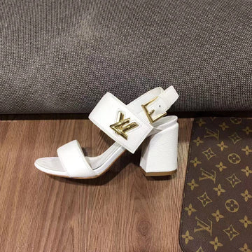 LV Horizon Ankle Strap Sandals 75MM White Calfskin