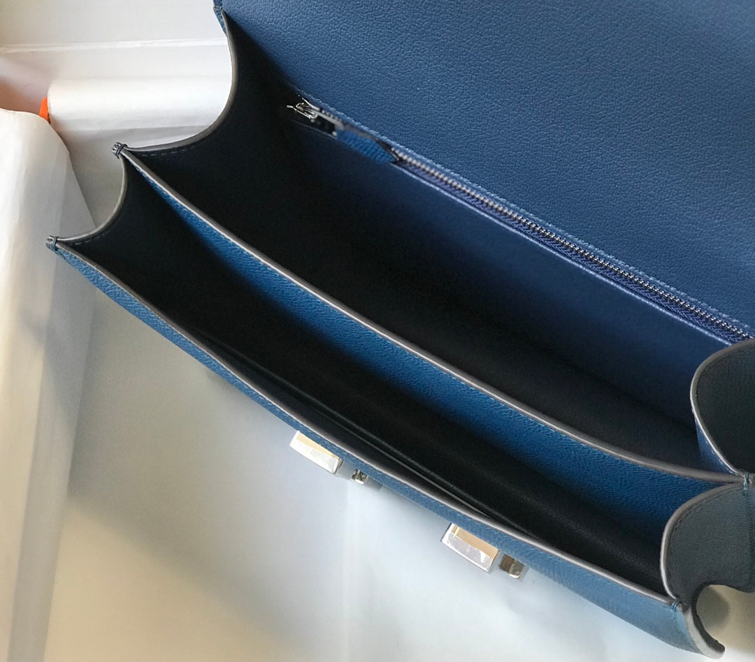 Constance 24 Blue Epsom Leather Silver Hardware
