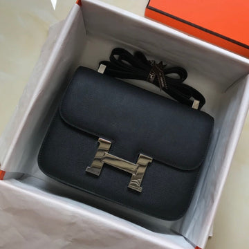 Constance 24CM Black Epsom Silver Hardware