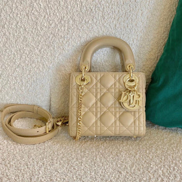 Mini Lady 17 Mellow Yellow Lambskin