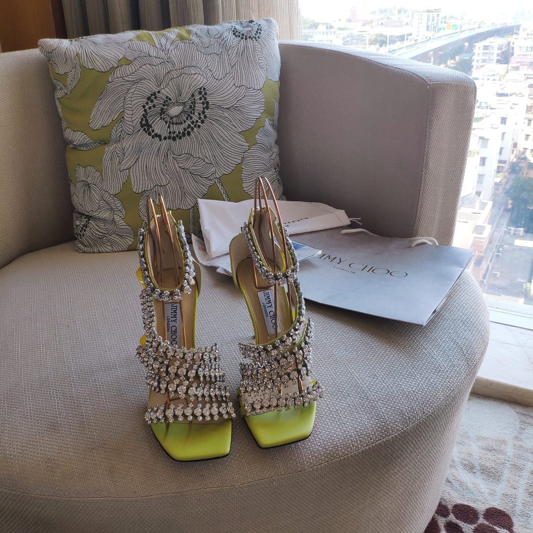 Jimmy 25 Josefine 100MM Sandals Lime Green Calfskin 240070
