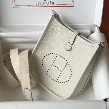 Mini Evelyne 18CM White Togo Ghw