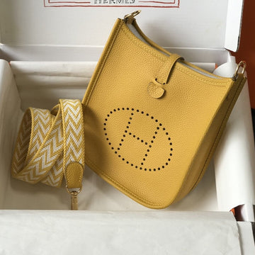 Mini Evelyne 18CM Dark Yellow Togo Ghw