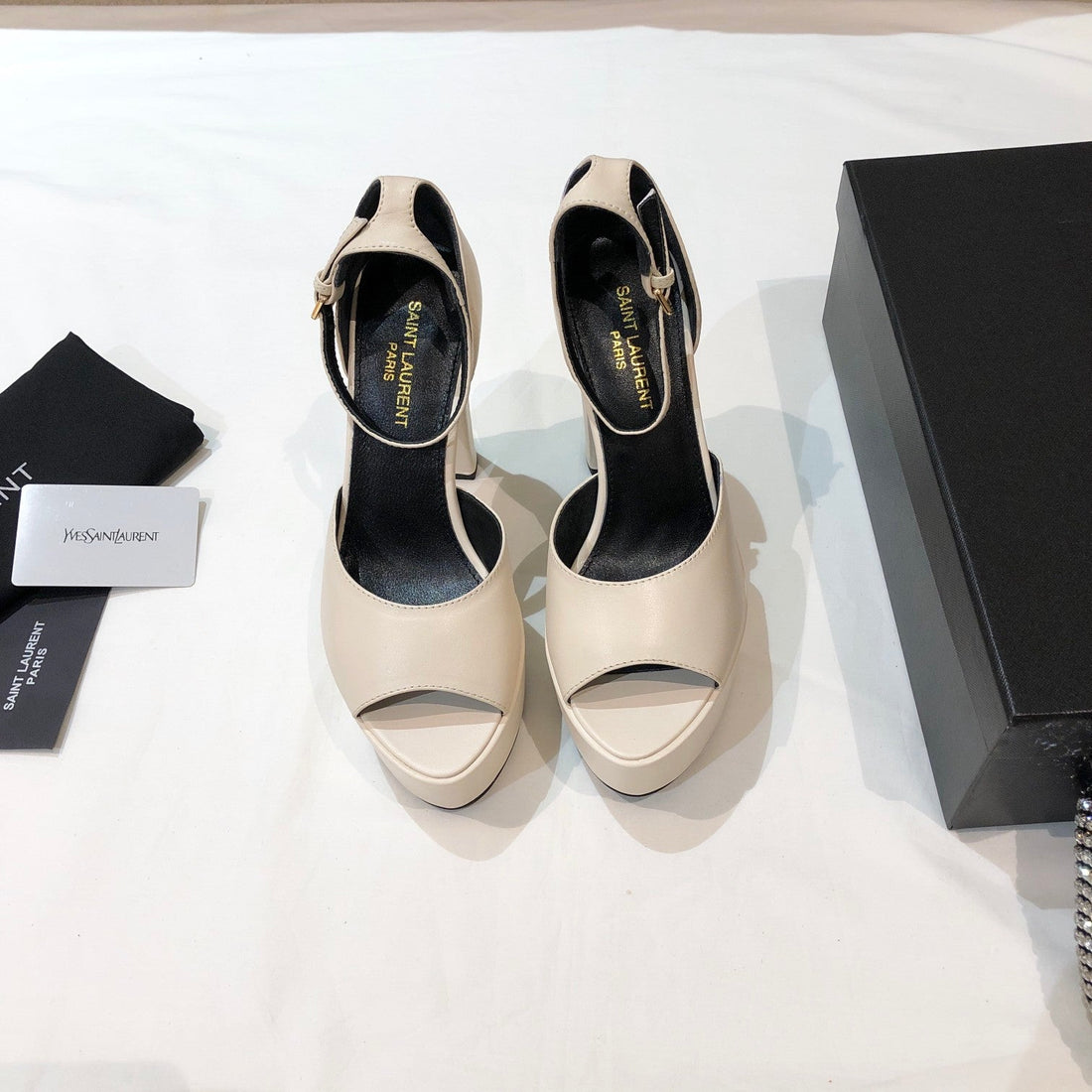 Sl Jodie 135 Platform Sandals Cream Calfskin