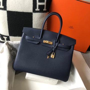 HM Birkin 35CM Navy Togo Leather Gold Hardware