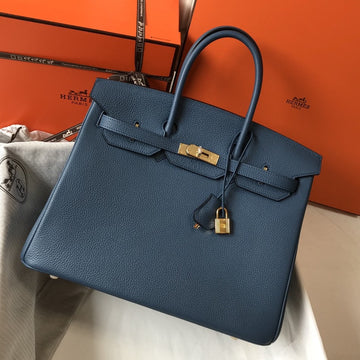 HM Birkin 35CM Dark Blue Togo Leather Gold Hardware